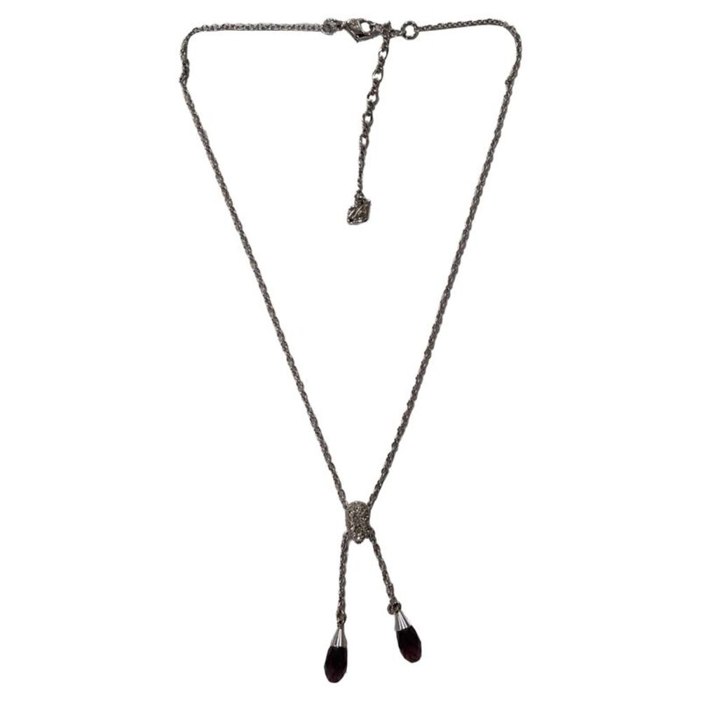 Swarovski Amethyst Dew Drop Pendant Necklace in Sterling Silver